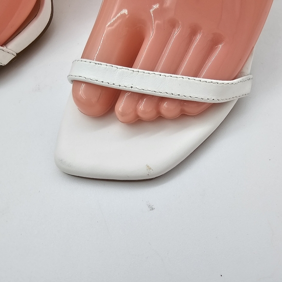 Stuart Weitzman Amelina White Leather Heeled Sandals Size 6 - Picture 5 of 16